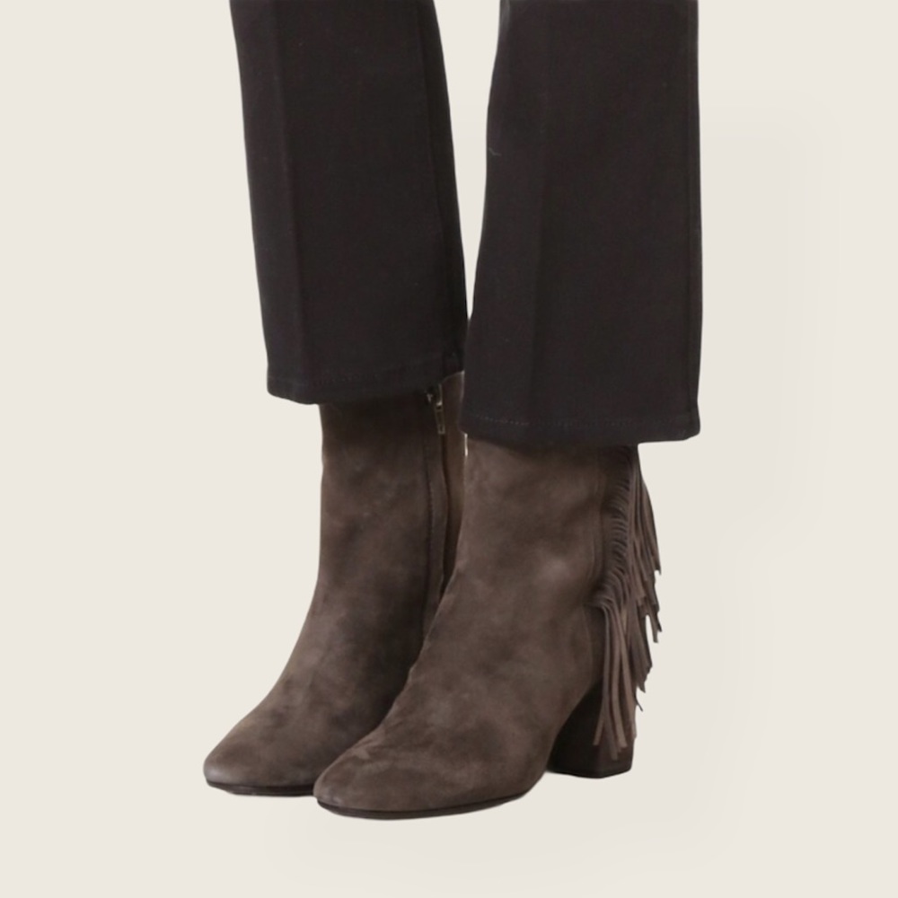 Frye Jodi Fringe Short Suede Trendy Ankle Bootie - Picture 5 of 16